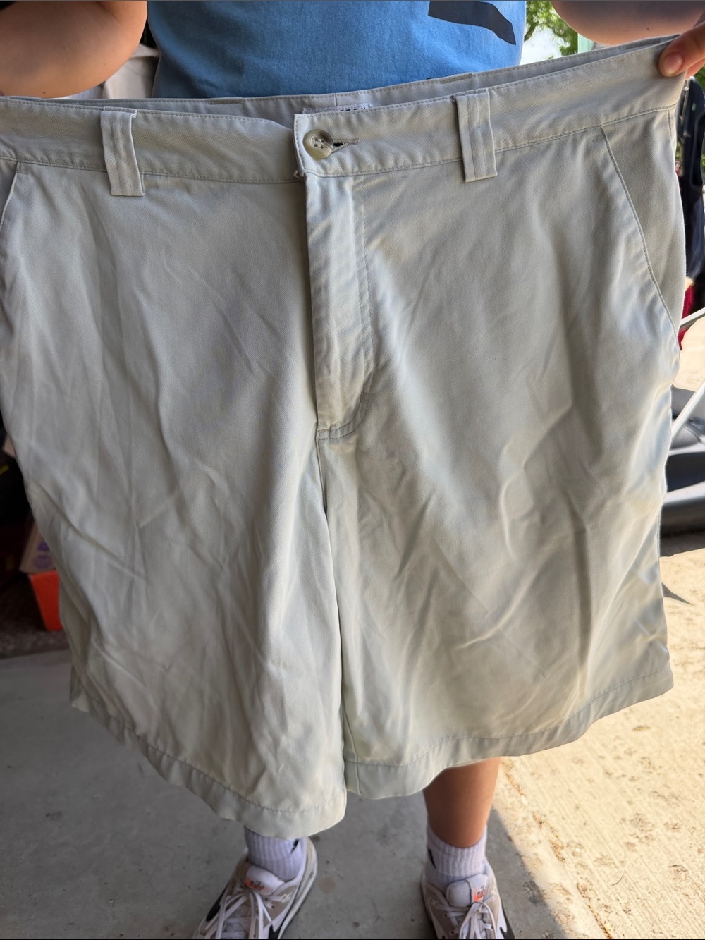 adidas Men's Light Khaki Flat-Front Golf Shorts